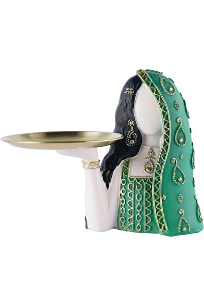 GENERAL Candy Dish Veiled Woman Figurine Tray Ramadan Tray Resin Decorative K...