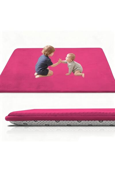 GENERAL 2cm Thick Baby Play Mat for Floor 70 x 130 cm Dark Grey Playpen Mat w...