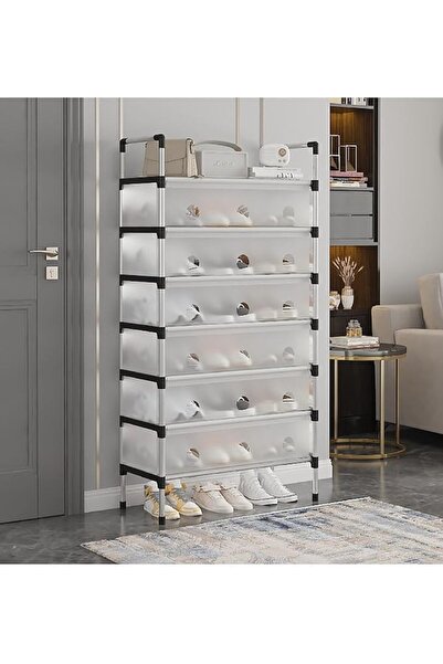 AOHRYME 7-Tier Shoe Rack with Dustproof Layer Covers Sturdy Holds up to 30-48...
