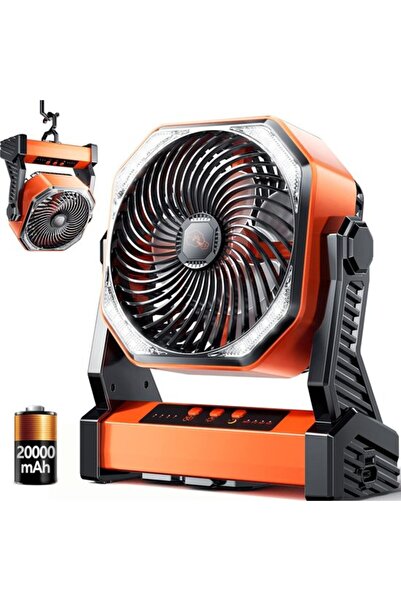 Morvena Picks Ventilator LED pentru camping cu lampă, baterie reîncărcabilă d...