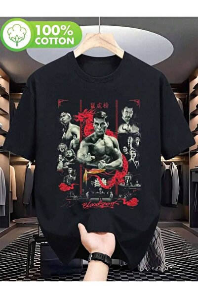 k222 Classic Bloodsport Figure T-Shirt, Men's Martial Arts T-Shirt Jean Claud...
