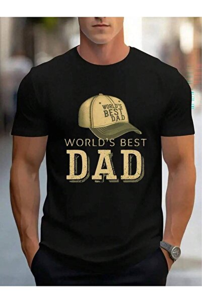 k222 Men's Clothing: World's Best Dad Graphic-Shirts Stylish Black-Shirt With...