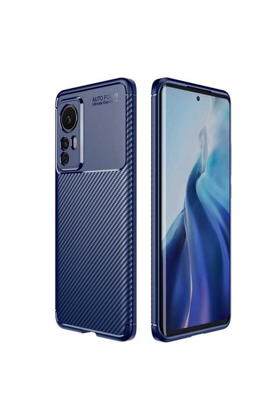 Kılıfist Xiaomi Mi 12 Pro Case Carbon Look Silicone with Camera Protection Ul...