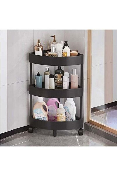 Generic 3-story bathroom corner cabinet triangle rack floor-to-ceiling multi-...
