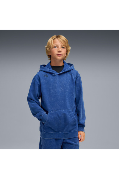 Puma X Sonic Relaxed Graphic Boys' Navy Blue Hooded Sweatshirt