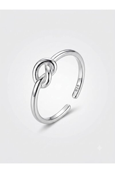 Lovera Jewellery 925 Ayar Gümüş Sertifikalı Aşk Düğümü Yüzük Ayarlanabilir Boy