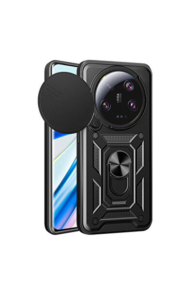 zore Xiaomi Mi 13 Ultra Kılıf Sürgülü Kamera Koruyucu Manyetik Standlı Tank K...
