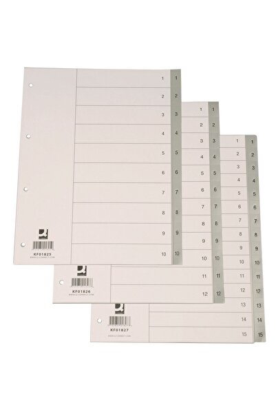 Q-Connect Index Plastic Gri, Numeric 1-10, A4, 120 Microni, Q-Connect, 230 x ...