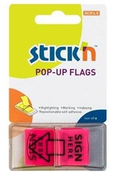Hopax Self-adhesive Index Film 45 X 25Mm, 50 Sheets/Set, Stick'N Pop-Up (Sign...