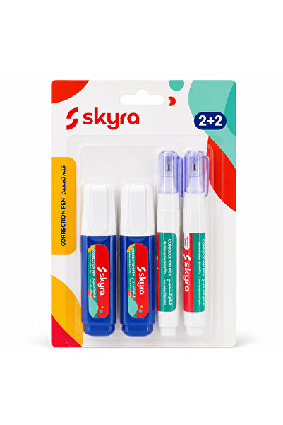 skyra Quick Dry Correction Pen Set, White Correction Fluid, 4 Pieces