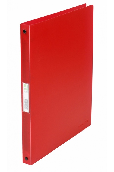 Q-Connect Caiet Mecanic 4 Inele - D16Mm, Coperti Flexibile Pp, - Rosu Transpa...