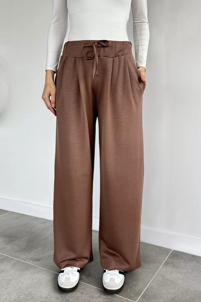 Aryena Biscuit Women's Pleated Sweatpants with Elastic Waist