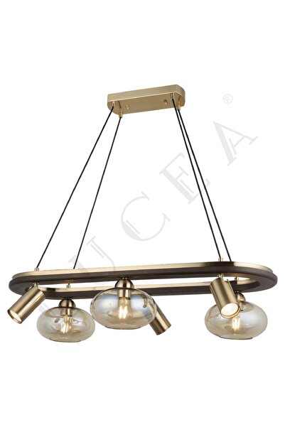 LUCEA Amadore 3+3 Antik Lak Yemek Masası Avize