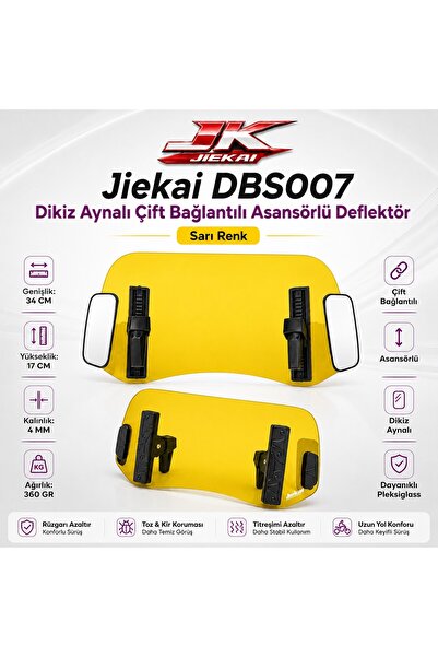 JİEKAİ SARI 34 X 17 DBS007 Dikiz aynalı Universal Çift Bağlantılı Asansörlü D...