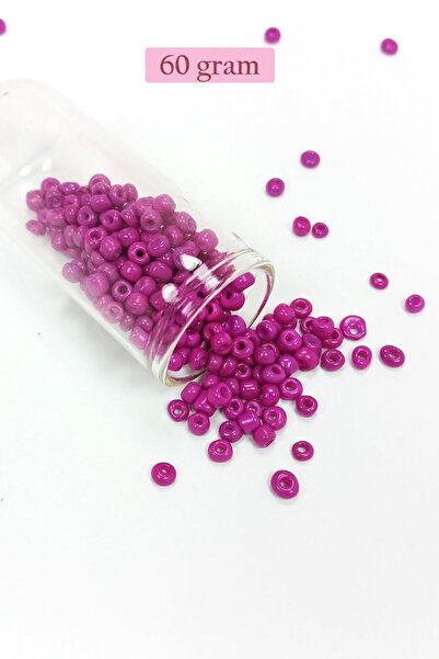 Generic Brand Bulk Glass Sand Beads Large Size (6/0) 4 mm - 60 Grams - Magent...