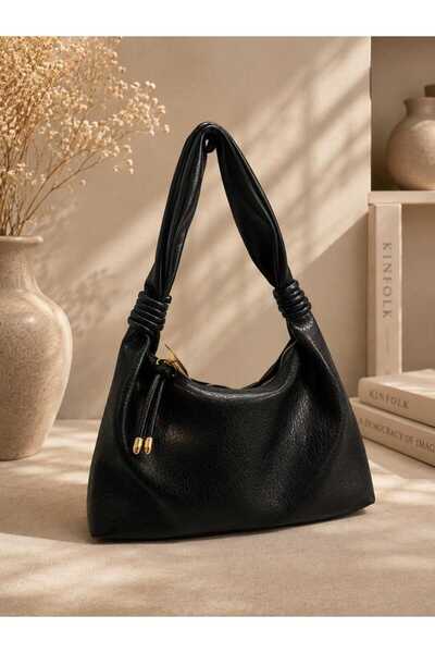 WİKİDAYS.S MODA TRENDİ Soft Leather Knotted Shoulder Bag - Women's Hand and A...