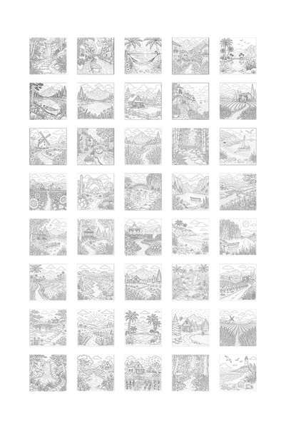 metafortoys كتاب تلوين المشاهد الجميلة - 21x20 سم I 40 صورة I للأطفال والكبار