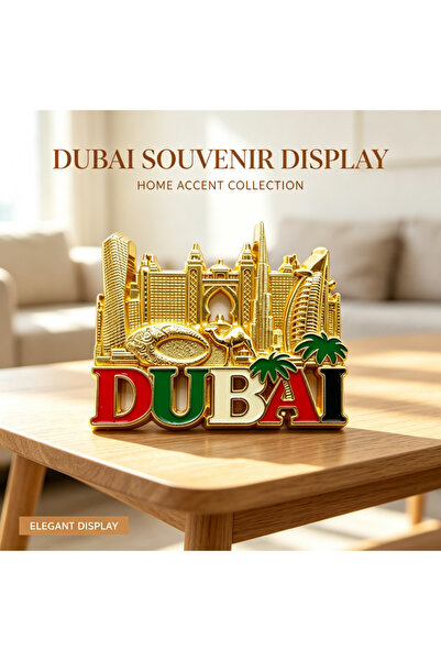 ARIANA Iconic Dubai Landmark Metal Souvenir Decor, Featuring Burj Al Arab, Me...