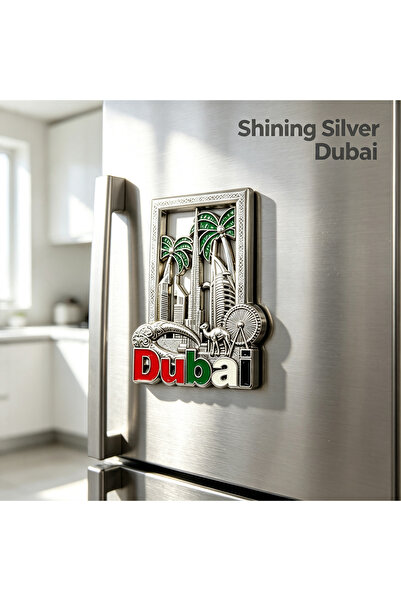 ARIANA Premium 3D Metal Dubai Souvenir Fridge Decor, Burj Khalifa & Palm Tree...