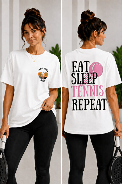 VODEXA Μπλουζάκι Unisex Oversize με στάμπα τένις, 100% βαμβάκι, με θέμα το τέ...