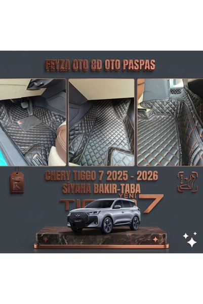 FEYZA OTO CHERY YENİ TİGGO 7 SERİSİ 2025 - 2026 8D PREMİUM KAYMAZ TABAN ARACA...