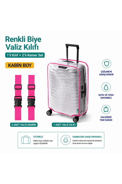 Trink Çanta Transparent Luggage Protective Cover and Luggage Belt * 2 Pieces ...