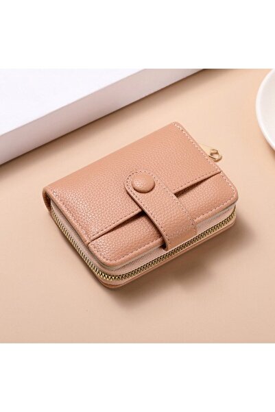 STARSTAR Women's PU RFID wallet chestnut multi-compartment coin clasp.