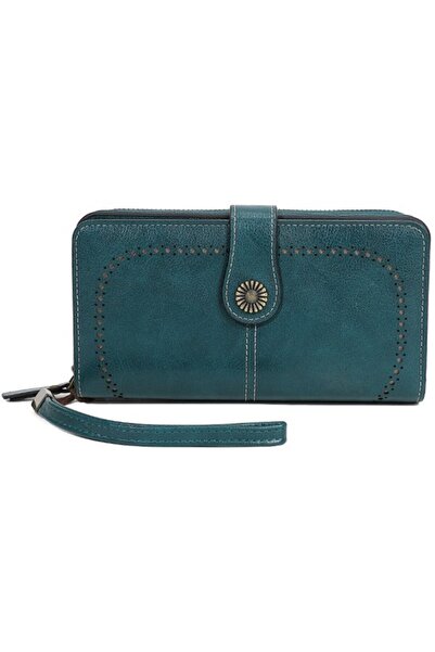 STARSTAR RFID women's long zipper wallet green card holder.