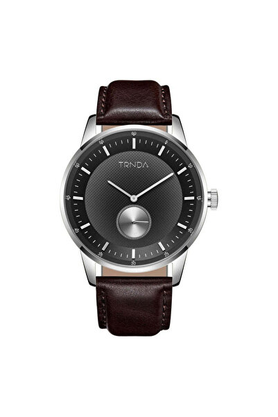 TRNDA Men's Stainless Steel Watch, Brown Leather | Trn-Ss43sl