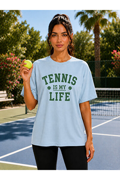 VODEXA Unisex Oversize Tennis Printed T-Shirt 100% Cotton Tennis Themed Comfo...