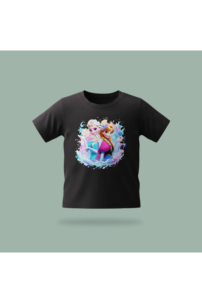 Erays Home Kids Elsa Frozen Ice Flowers Patterned Printed T-Shirt 100% Cotton...