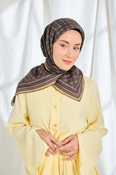 Silk Home Twill Silk Scarf Monogram Bitter Brown