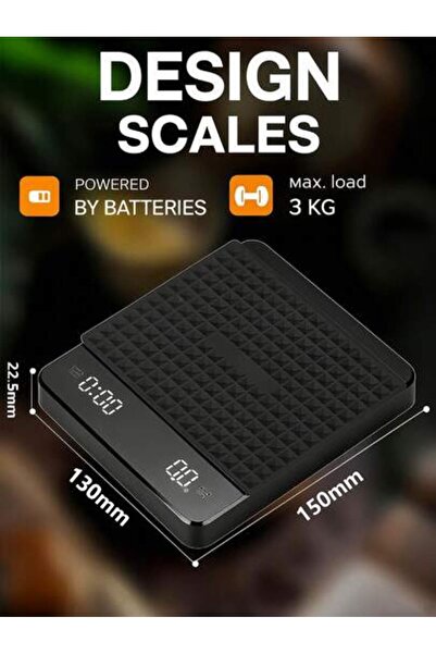 scale ماكينة قهوة قابلة لإعادة الشحن مع مؤقت مدمج، ميزان صغير عالي الدقة سعة ...