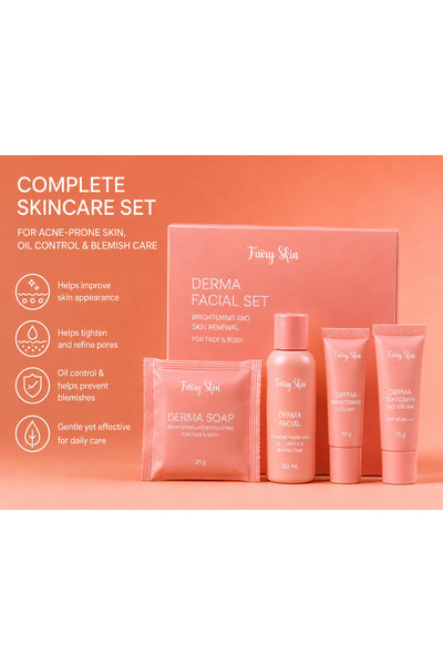 Fairy Skin Derma Facial Kit – Complete Skincare Set for Acne-Prone Skin, Oil ...