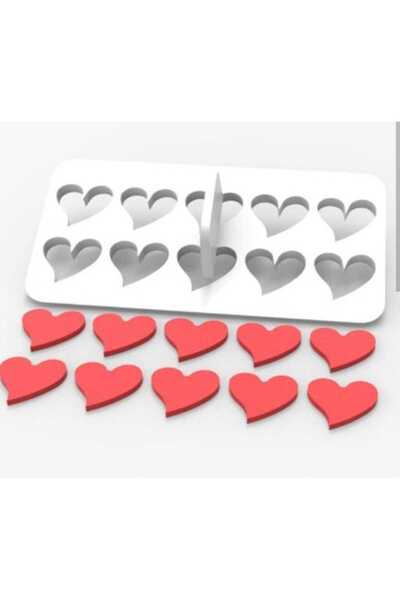 DALKIR GIDA Heart Patterned Mini Multi Dough Cutter with 10 Compartments (5 C...