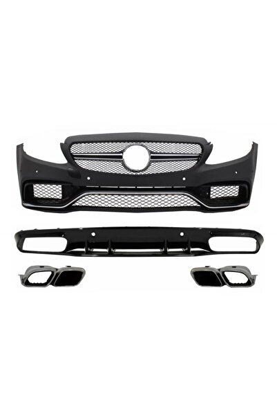 tuningset Εμπρός και πίσω διαχύτης προφυλακτήρα κατάλληλοι για Mercedes C-Cla...