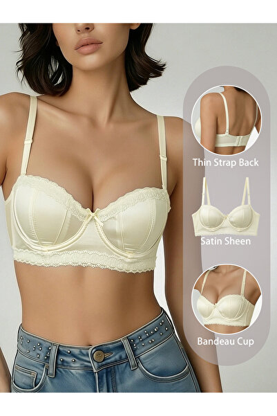 Generic Brand 1/2 half cup solid color women's underwear thin with steel ring...