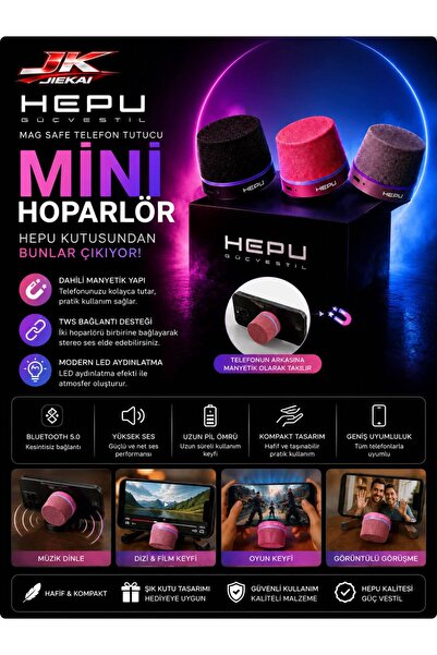 JİEKAİ JK HP-MS01 Motosiklet Hoparlörü – Mini Bluetooth Mıknatıslı Su Geçirme...