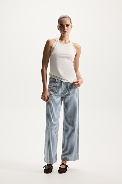 LEFTIES Çizgili culotte pantolon