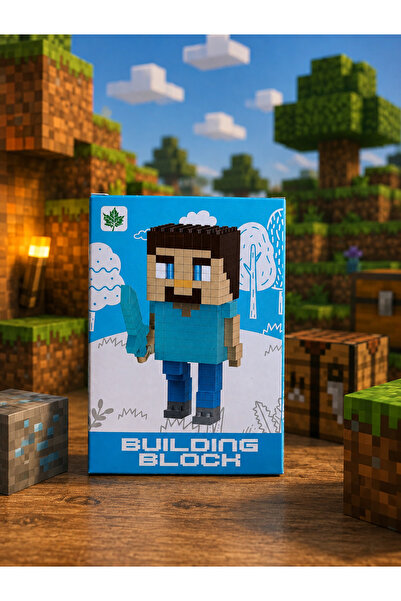 HEY GİDİ GİFT Minecratf Mikro Yapı Parça Blok Seti – Kılıçlı Karakter Figürü ...