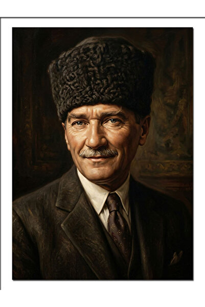 Artmeg Portretul lui Atatürk cu coifă, pictură clasică, pânză decorativă - ta...