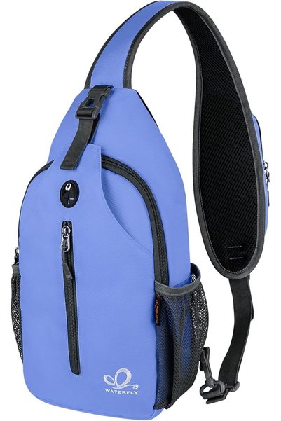 WATERFLY Crossbody Sling Backpack Sling Bag Travel Hiking Chest Bag Daypack