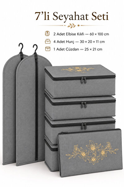 umbellatum Suitcase Organizer 7-Piece Travel Set – Suitcase Organizer with St...