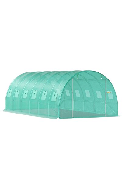 VEVOR Sera pentru flori si legume, 6.1 x 3 x 2.1 m, 140 g/cm³ PE, cadru din O...