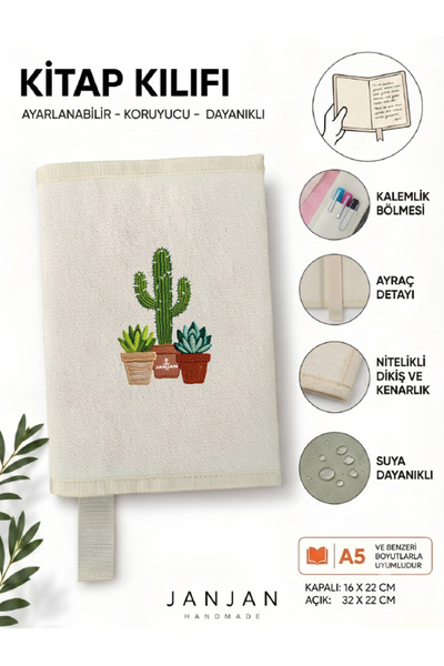 JANJAN Natural Fabric Book Cover,Washable Book Cover,Book Protector,32X22 cm ...
