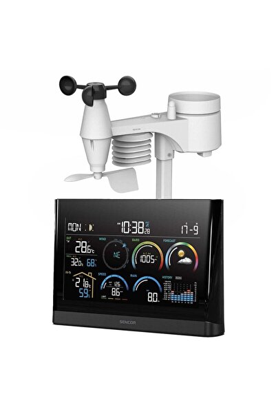 Sencor Statie meteorologica profesionala, Wi-Fi, Ecran TFT, Senzor 5-in-1, Vi...