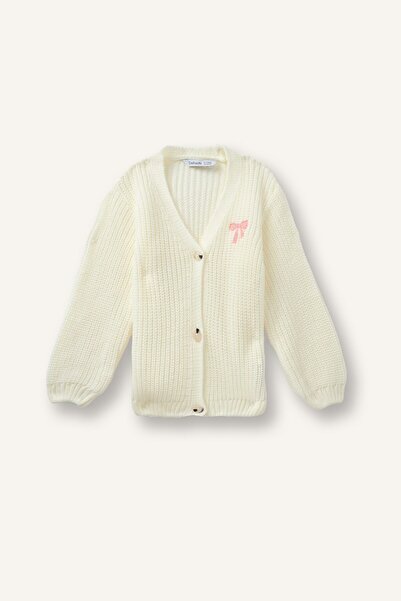 DeFacto 3D Bow Embroidered V-Neck Knitwear Cardigan Baby Girl I2269A526Au