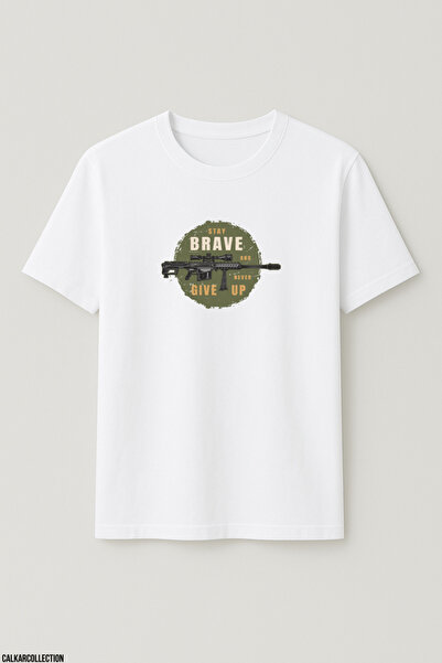 CALKARCOLLECTION Unisex Oversize Stay Brave Sniper Tshirt