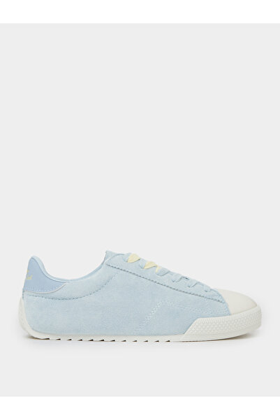 Styli Light Blue Suede-Look Textile Sneakers