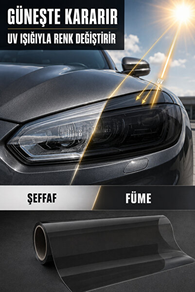 MeyZone Photochromic Blackening Black Headlight Stop Film Headlight Foil Head...